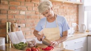 Senior woman healthy eating