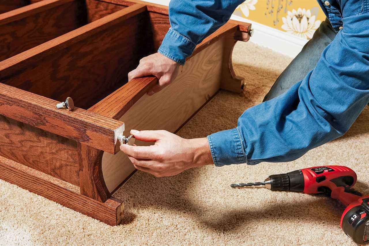 installing adjustable feet on the corner of the bookcase