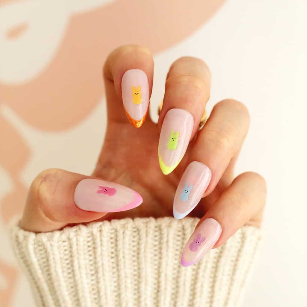 easter spring peeps pastel nails