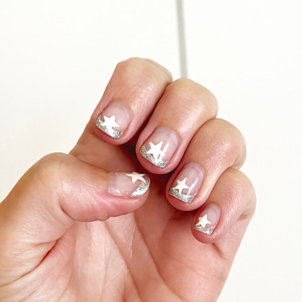 spring star glitter tip nails