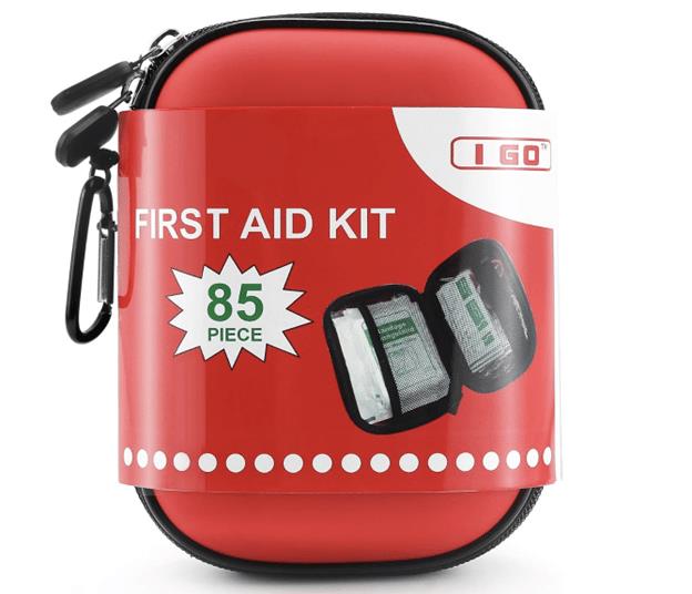 85 Pieces Hard Shell Mini Compact First Aid Kit on Amazon