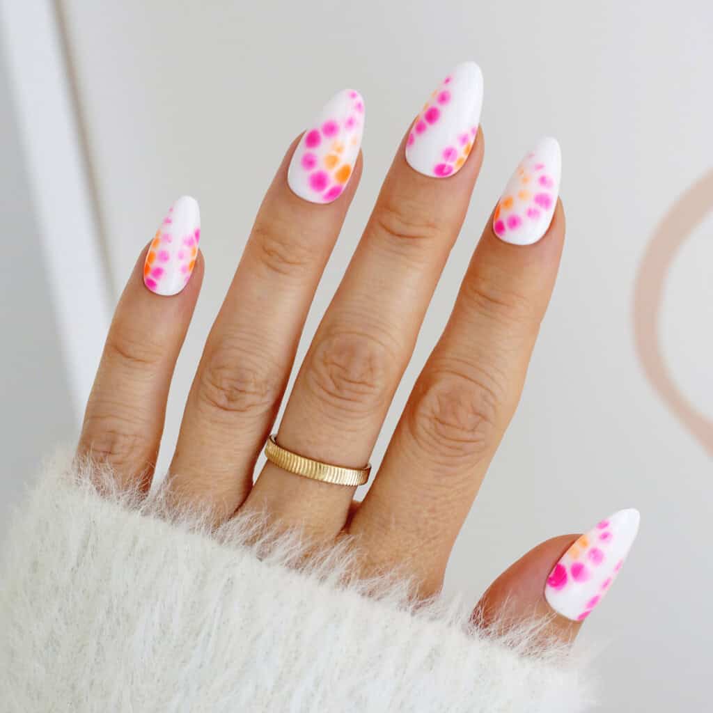 pink tie dye nails