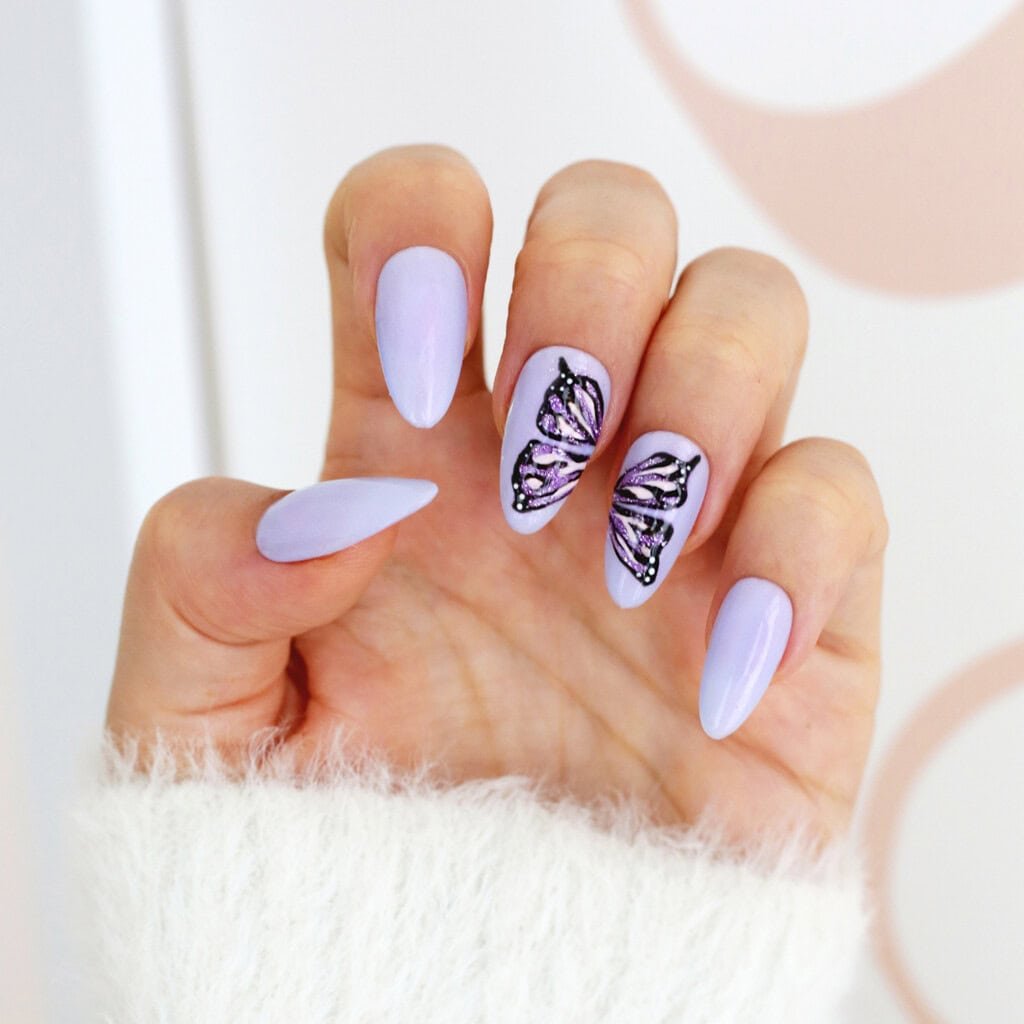 butterfly purple nails