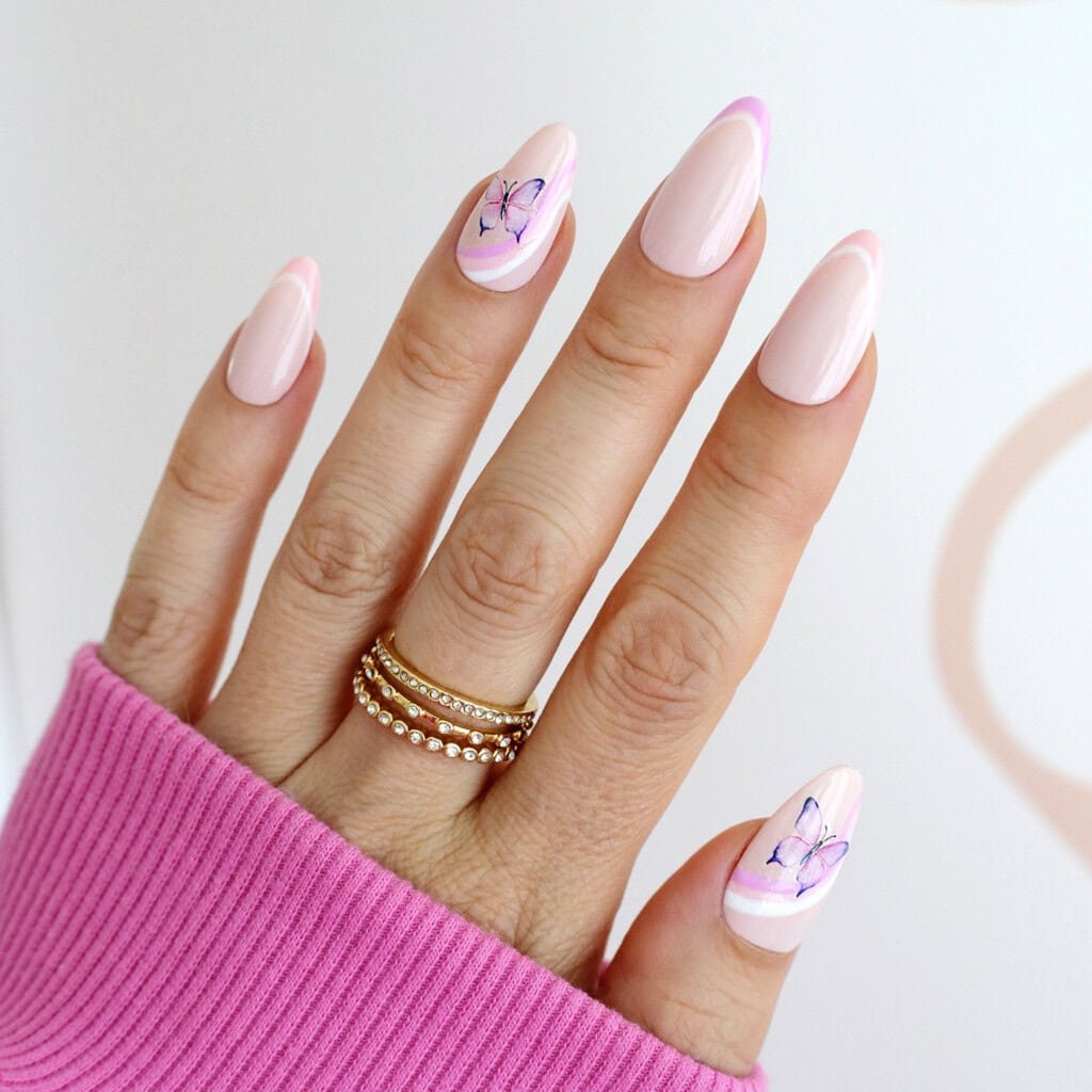 summer butterfly nails