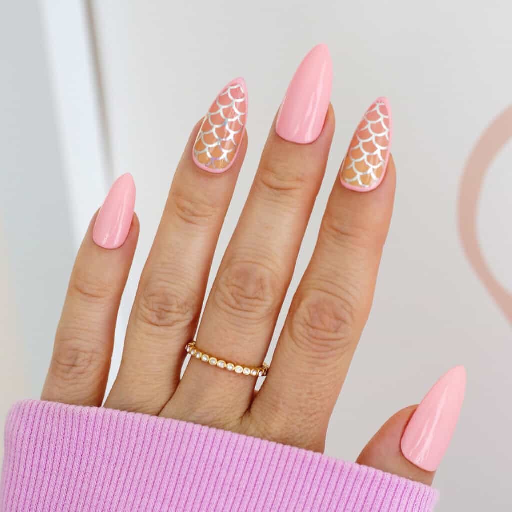 pink mermaid nails