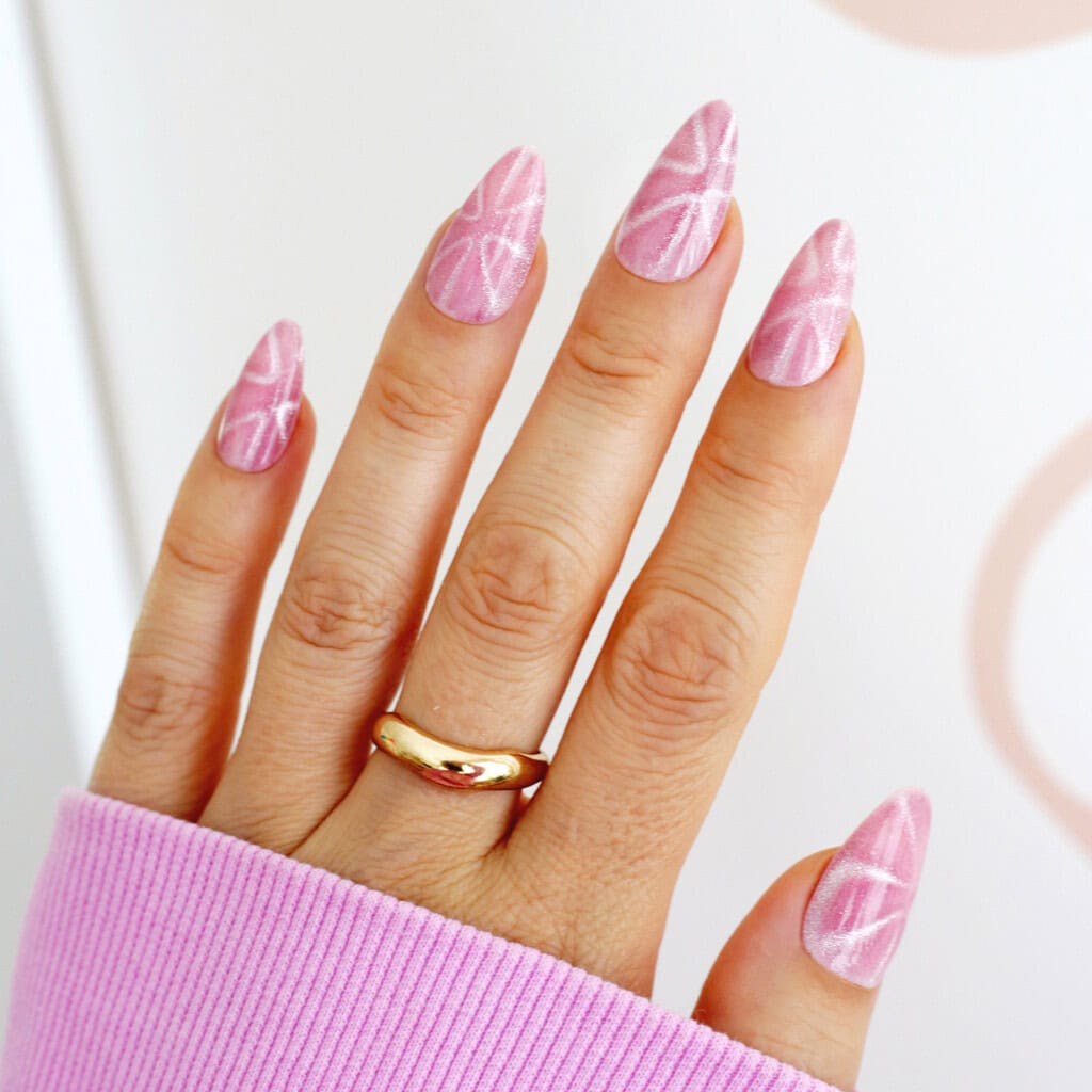 pink sparkle nails